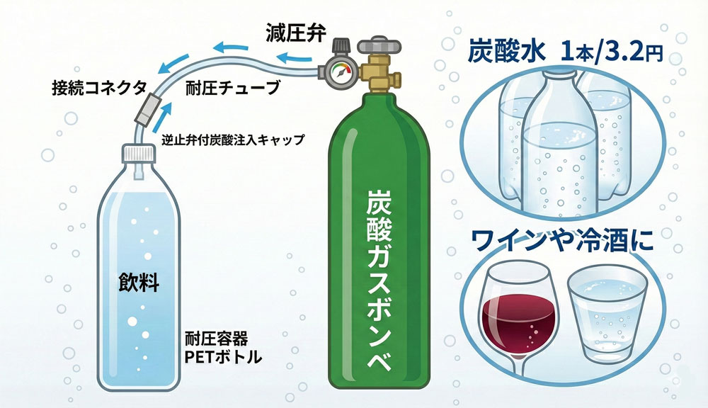 家庭用炭酸水メーカー「誰でも炭酸水Beeタン」