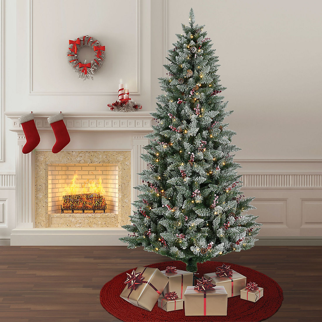 Berkley Jensen 7.5' Alpine Frosted Lighted Tree | BJ's Wholesale Club