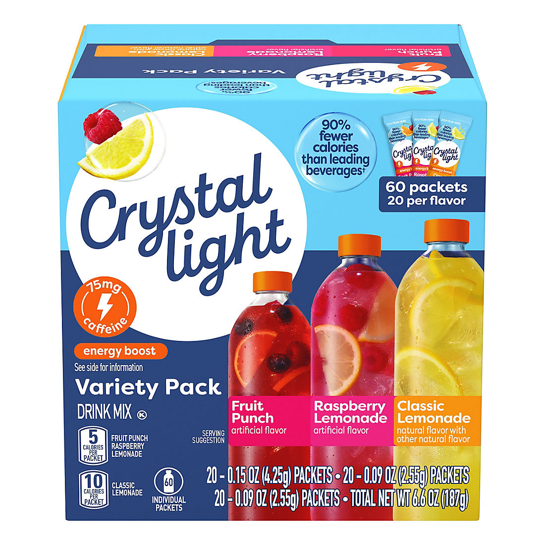 Crystal Light Energy On the Go, Fruit Punch, Raspberry Lemonade