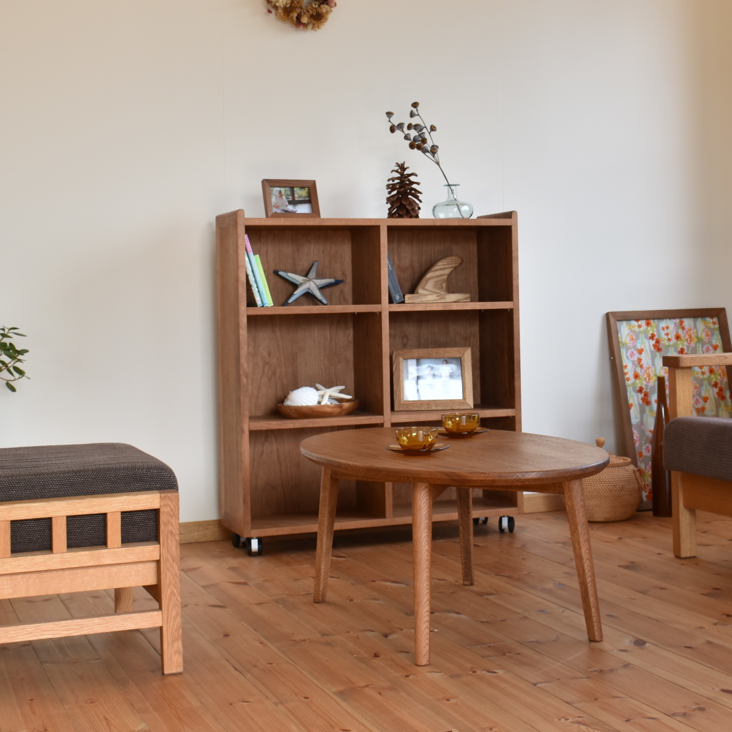 天然木「チェリー」キャスター付き本棚 | Both（ボウス）