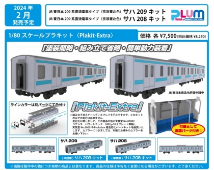 S*i様 1/80 PLUM 209系房総色先頭車2両キット S*i様 1/80 PLUM 209系