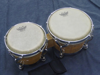 ヘッドはニュースキン仕様！☆パール／ホワイトウッドボンゴ | 楽器