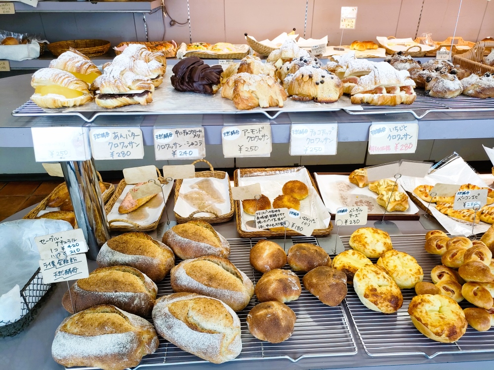 佐々木麻こ 作 「 公園のパン屋さん 」1996年 F4 油彩 佐々木麻こ 作