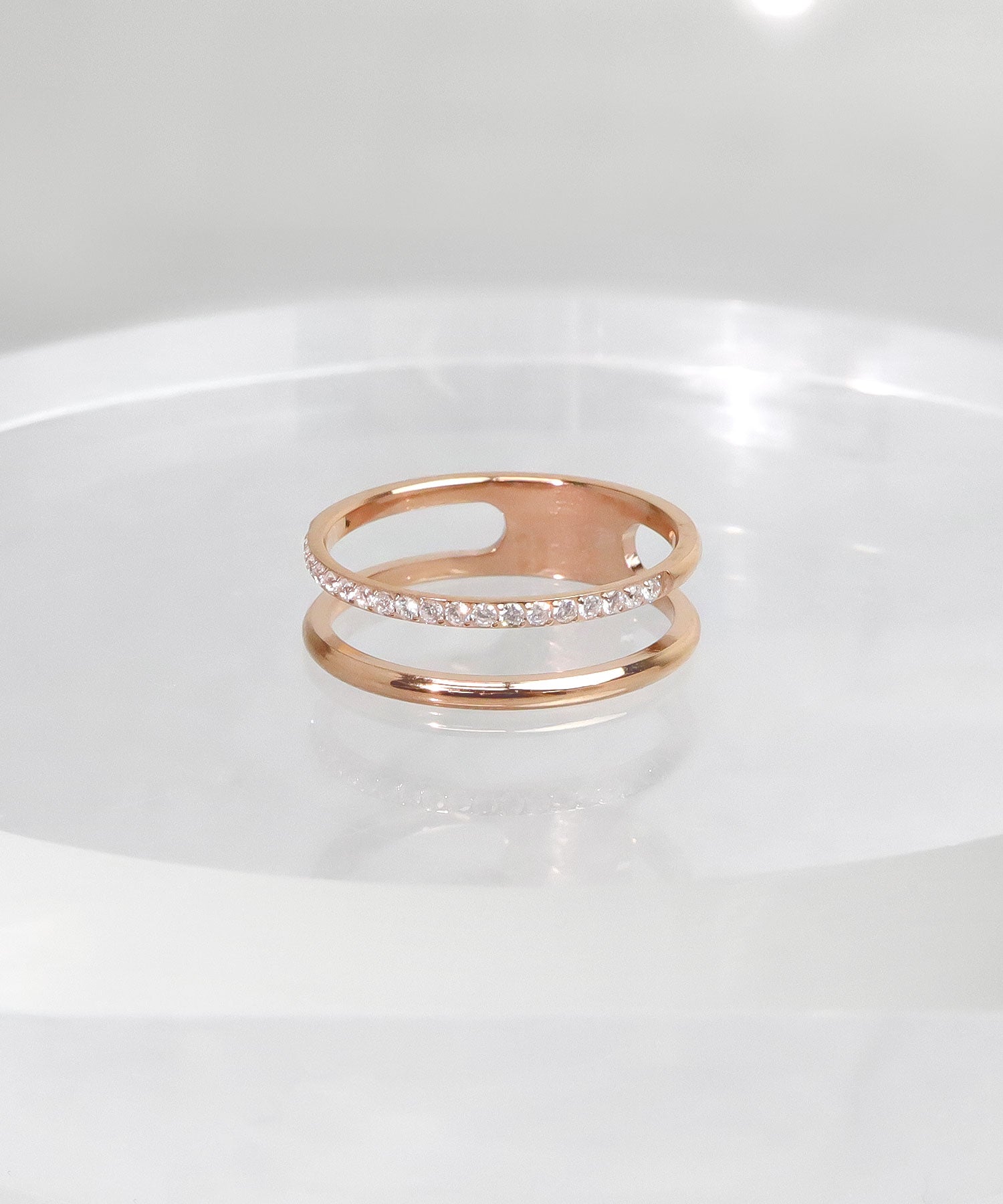 blackdia ocean ダブルラインストーンリング