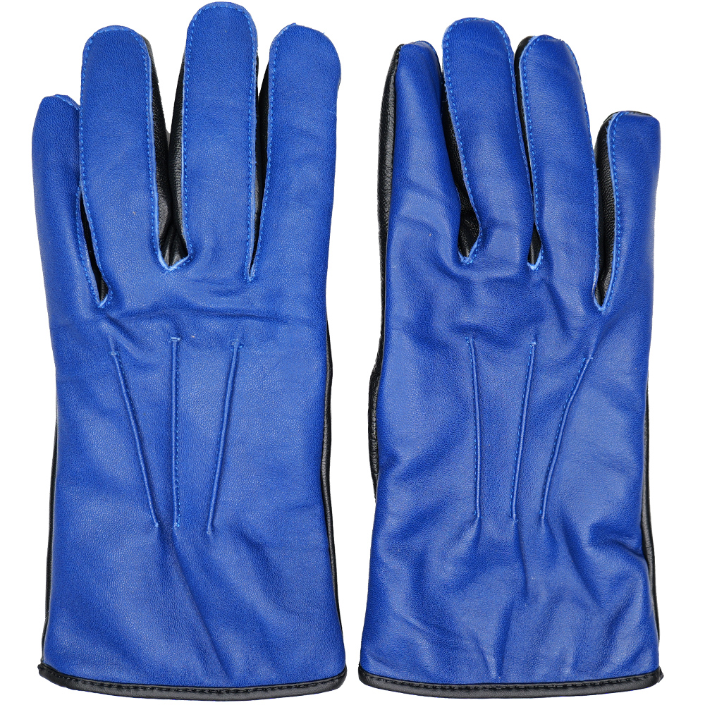 ルイスレザー 本革手袋 ブラック ブルー M ルイスレザー 本革手袋