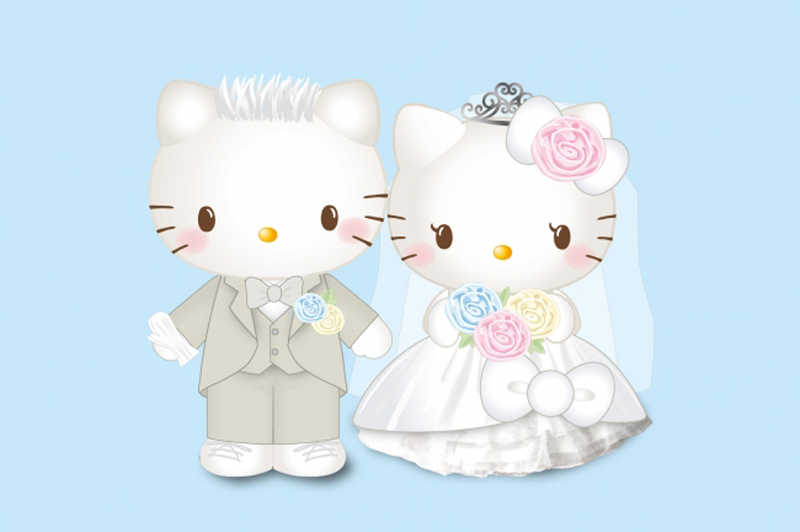 ハローキティ ダニエル ウエディングオブジェ キティー&ダニエルの