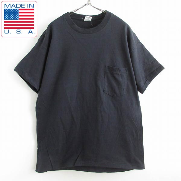 80s 90s USA製 胸ポケットTシャツ スーパーフェード ブラック 80's USA