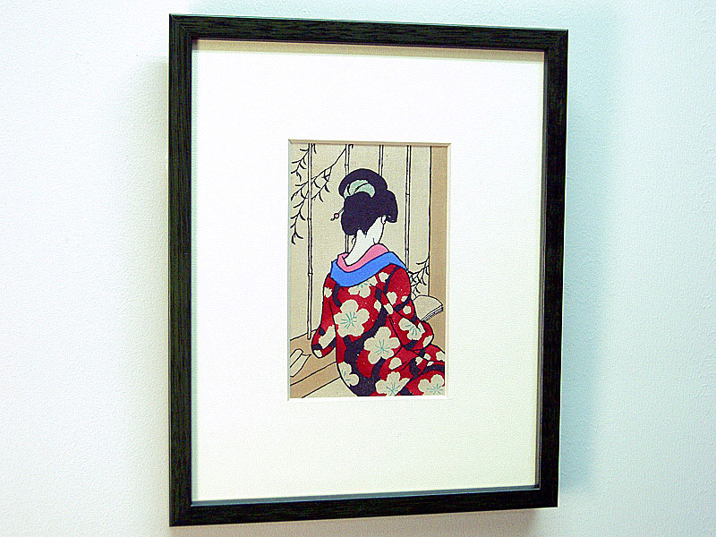 竹久夢二「読書」絵画 木版画 竹久夢二 ｢読書」 木版画: 文化工房 慶