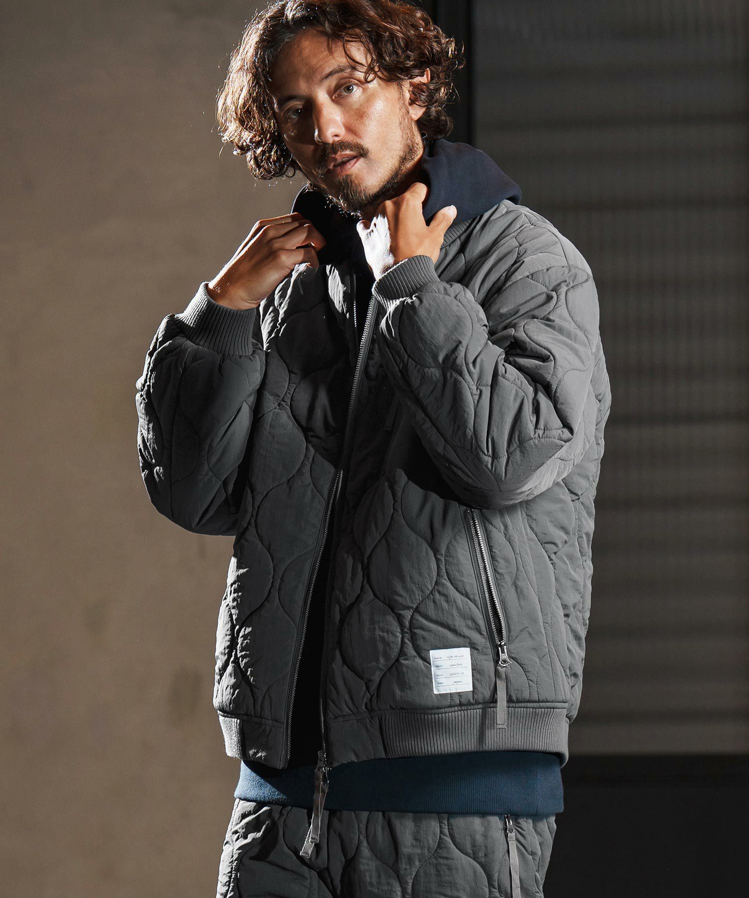 wjk reluxe】gourd quilting MA-1 type blouson キルティングブルゾン