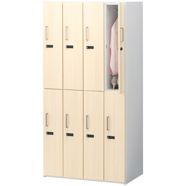 スマイル 更衣室ロッカー OAスチールロッカー 4連2段8人用 ダイヤル錠