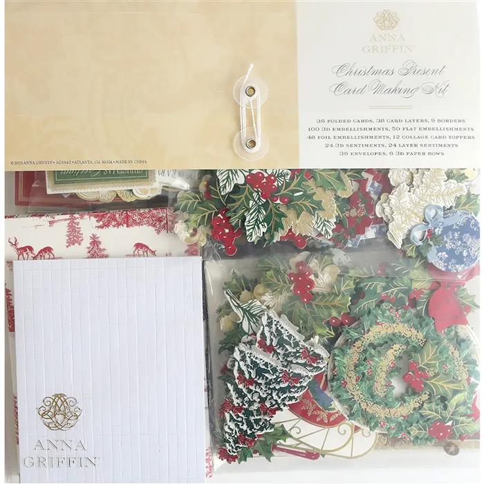 Anna Griffin - 486 Pieces Christmas Present Card Making Kit, Makes
