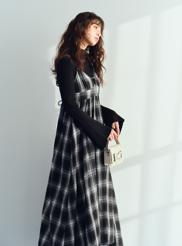 チェック柄フレアキャミワンピース[gc278] | レディースファッション