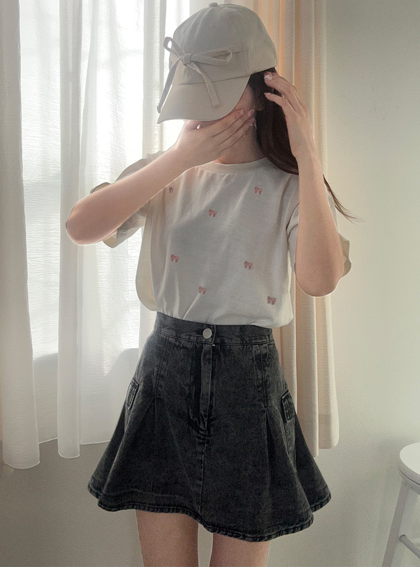 リボン刺繍Tシャツ[tu1165] | レディースファッション通販のグレイル