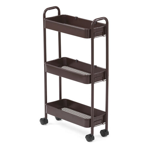 キッチンワゴン（スリム・キャスター付・バスケットラック・収納・小型