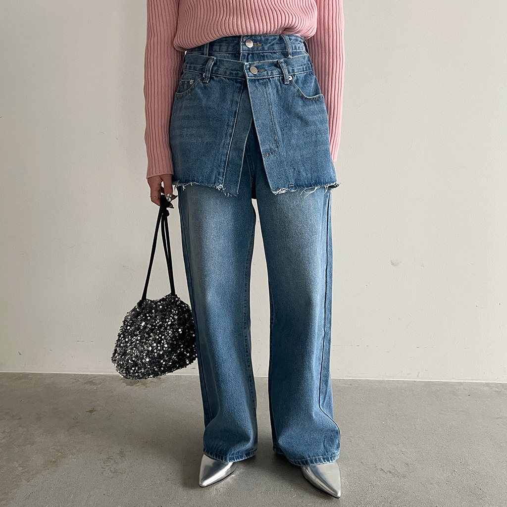 レイヤーラップデニムパンツ | ファッション通販サイト NUGU