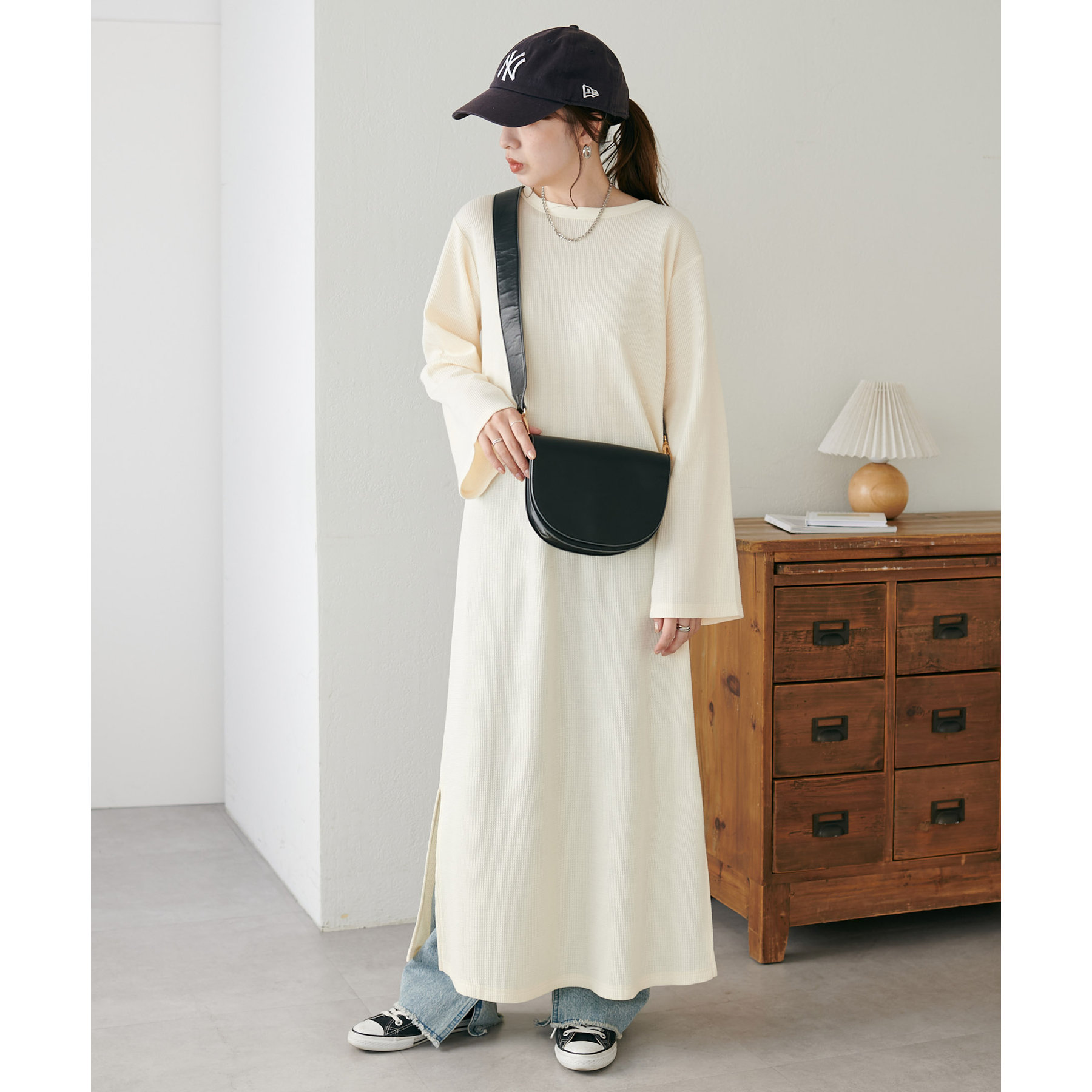 WEB限定】フレアスリーブワッフルワンピース | ファッション通販サイト