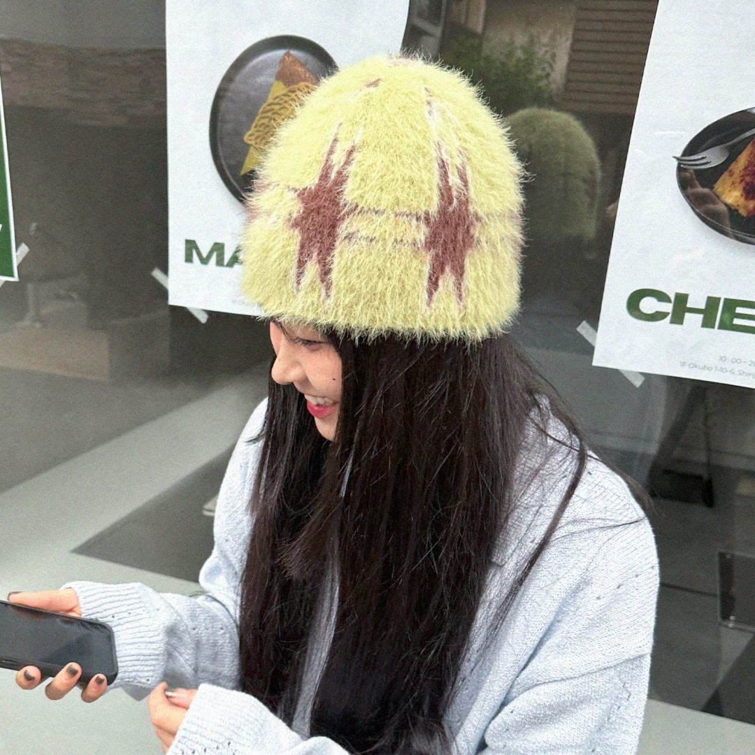 John galliano ラビットファー ニット帽 ニュースペーパー ビーニー