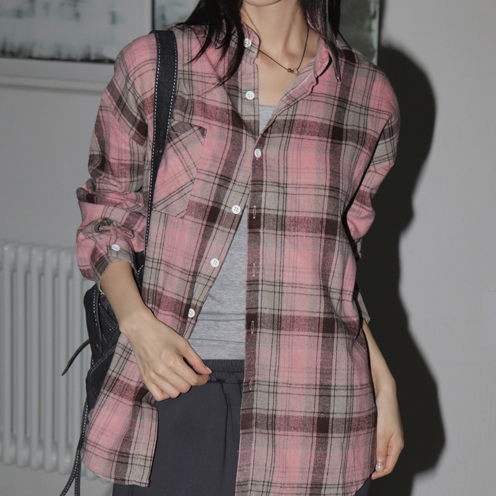 ピンクチェックシャツ | ファッション通販サイト NUGU