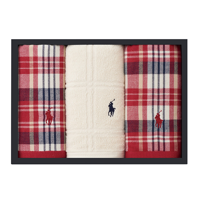 ラルフ ローレン[POLO RALPH LAUREN]のタオル3枚セット レッド｜お祝い
