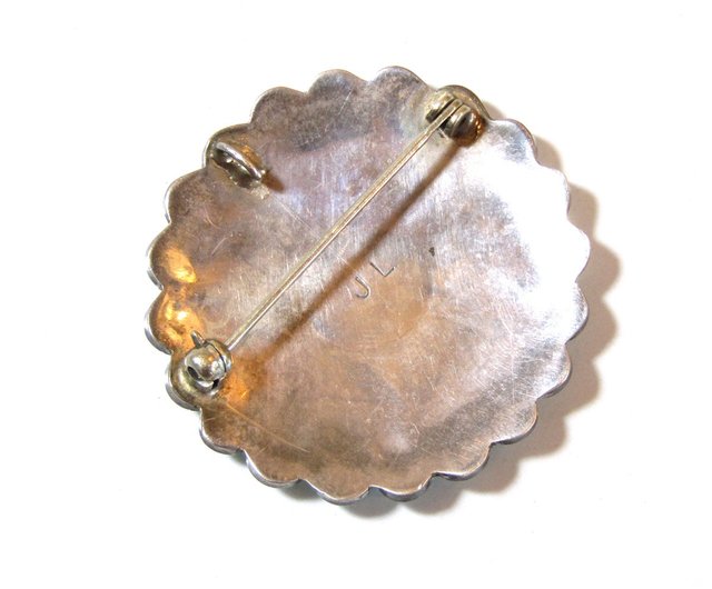 インディアンジュエリー 作家物 ターコイズ シルバー ブローチ