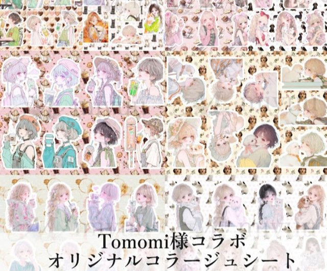 送料無料】コラージュシート 素材紙 a4デザインペーパー 人物 女の子