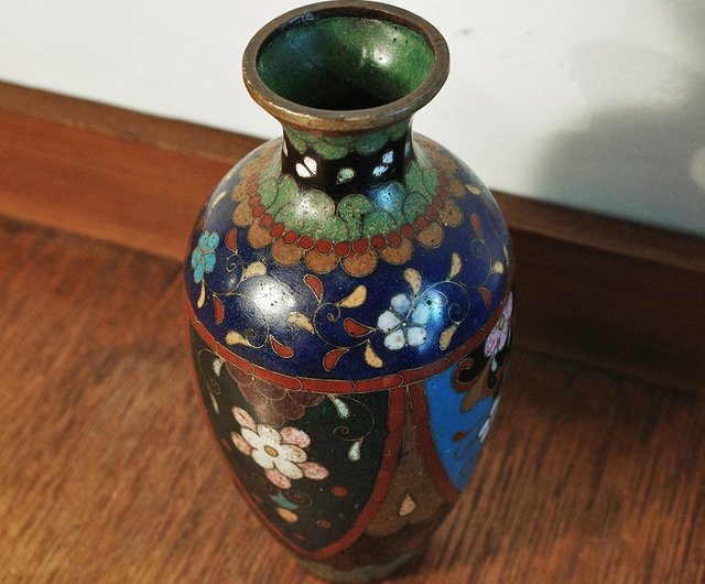 2491 七宝焼 景泰藍 琺瑯 花瓶 2491 七宝焼 景泰藍 琺瑯 花瓶 2491