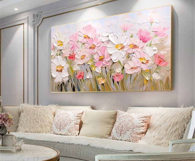 テクスチャーアート 絵画 インテリアアート 花 立体 絵 北欧インテリア