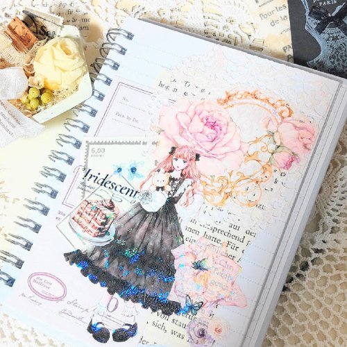 送料無料】シール オシャレ PETテープ 女の子 装飾 コラージュシール