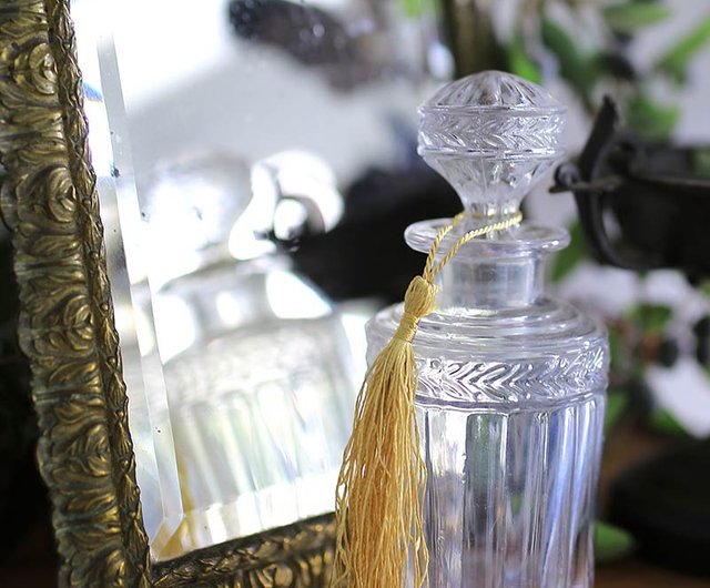フランス19年【ローリエ】ガラス香水瓶 レトロクリスタルガラス瓶