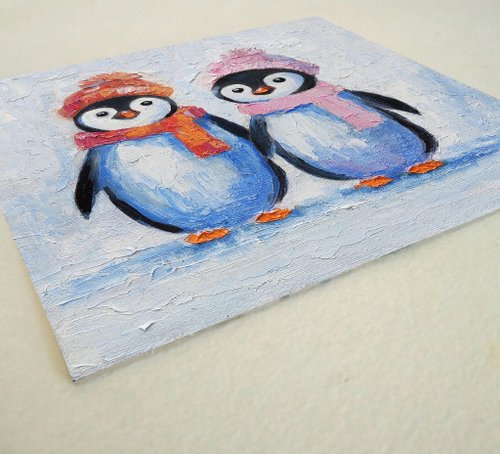 油絵 専用 ペンギンみたいな可愛すぎる鳥パフィン 油絵 専用 ペンギン