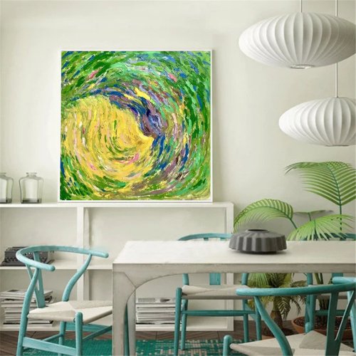 リビング装飾画の抽象的な手描きの油絵の玄関の廊下に リビング装飾画