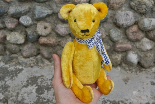 10%OFF】ベラルーシ 熊玩具 イエローテディベア、アンティーク