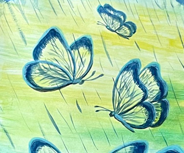 蝶と水面のパステル画 蝶と水面1／SAKI OTSUKA｜アート・絵画通販