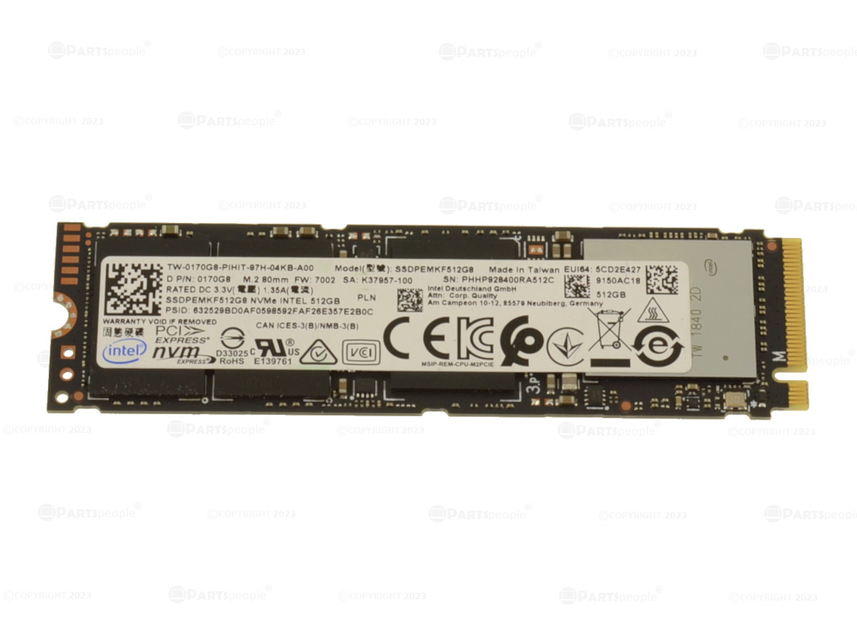 Intel 512GB NVMe PCIE SSD M.2 2280 Card Hard Drive 170G8
