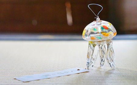 手づくり】くらげ風鈴＜カラフル＞ ガラス細工 吊り下げ 飾り 新潟県