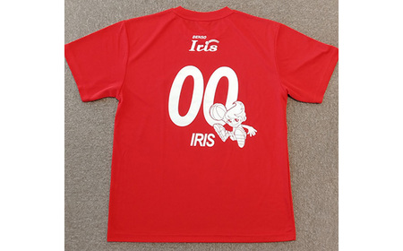 No.343 デンソーアイリス 全選手サイン入り半袖Tシャツ（赤、XLサイズ