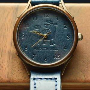 腕時計 ブルー ( 本革 時計 レザー 時計 ハンドメイド 時計 手作り