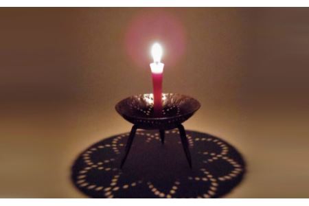 透かし燭台（中）【工芸品 和蝋燭 インテリア 伝統技術 燭台 ロウソク