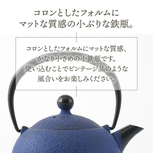 ふるさと納税限定カラー】南部鉄器 鉄瓶 なごみ 0.6L 黒紺 伝統工芸品