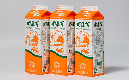定期便】山形県産 やまべ牛乳セット (牛乳 1L×3・コーヒー牛乳 900ml×1