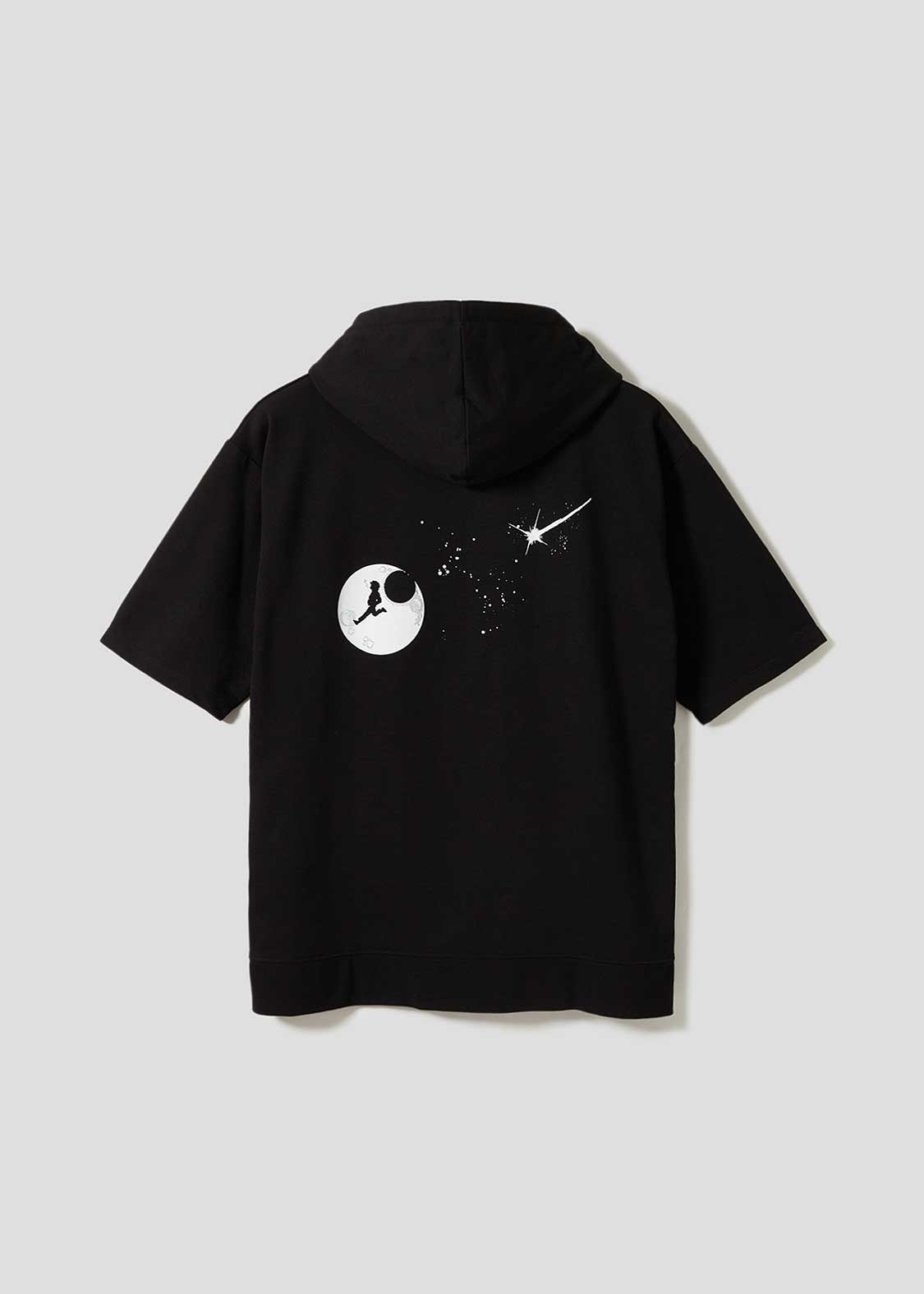 夜の散歩｜ミニ裏毛ビッグシルエット半袖パーカー｜ユニセックス