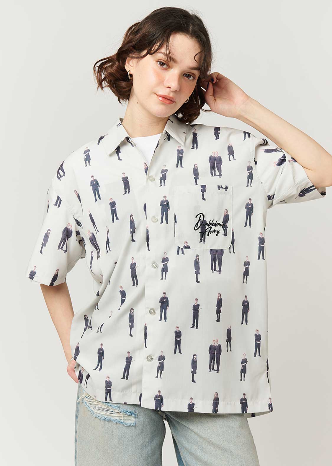 記憶 パターン｜ビッグシルエットオープンカラーシャツ マルチ/XL 記憶