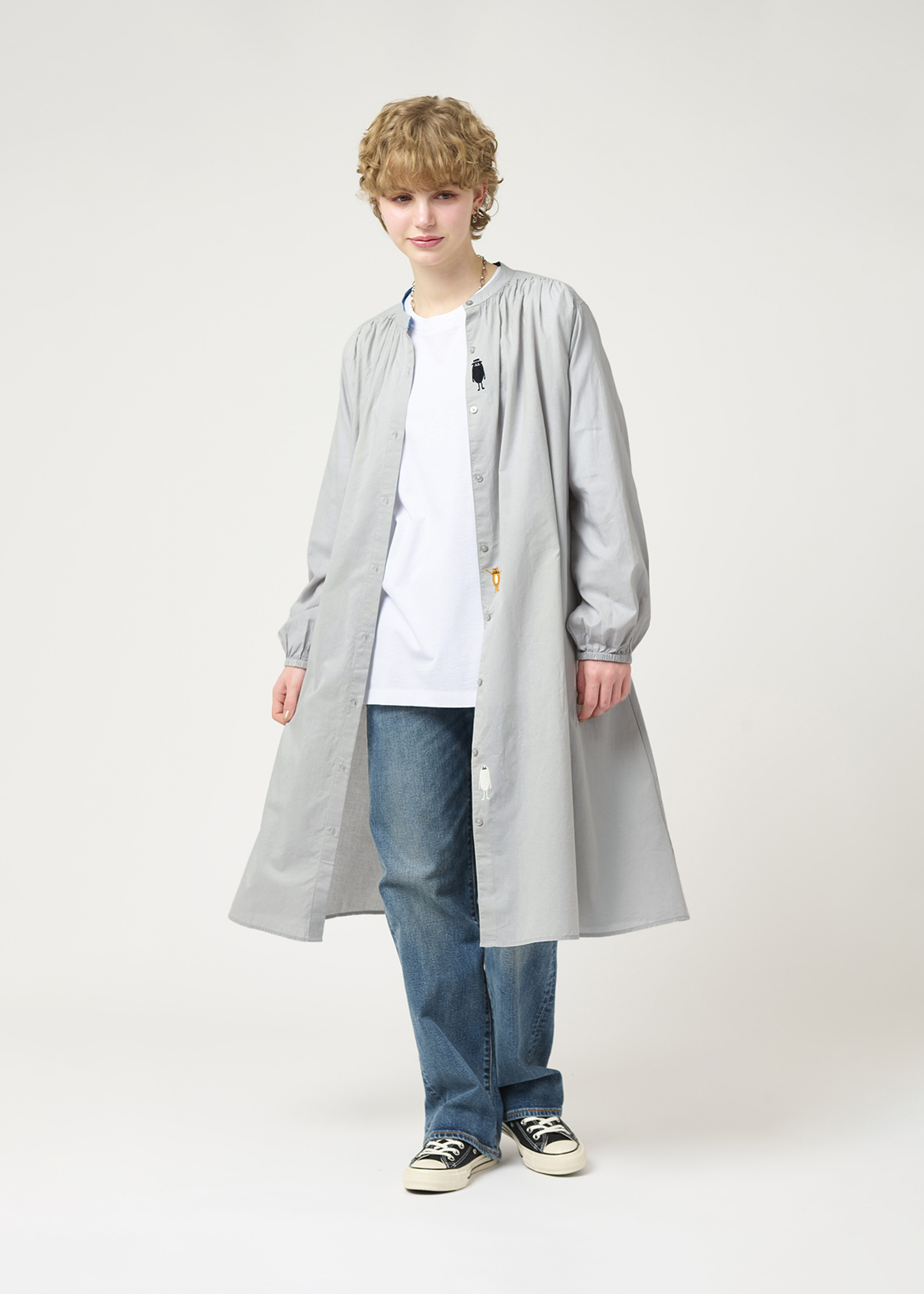 ビューティフルシャドーファミリー｜スタンドカラーシャツワンピース