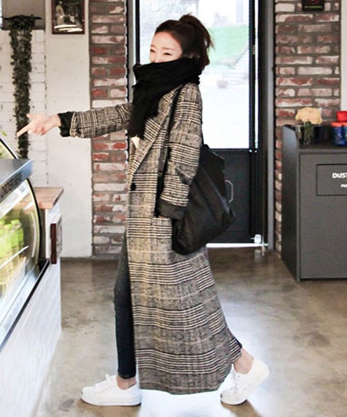 千鳥柄ロングコート（チェスターコート）｜Amulet（アミュレット）の