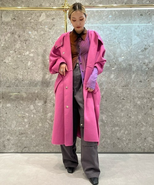 LE CIEL BLEU」 チェスターコート 36 ブルー レディース LE CIEL BLEU