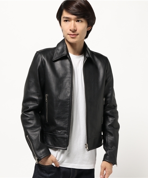 マ*コ様 キムタク着 rags mcgregor 14aw 馬革レザーライダース