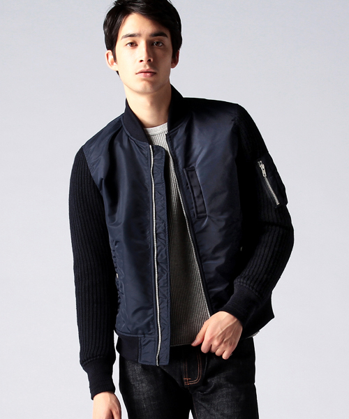 DIESEL K-WEXLER 切替 中綿 ニットジャケット MA-1 ディーゼル DIESEL