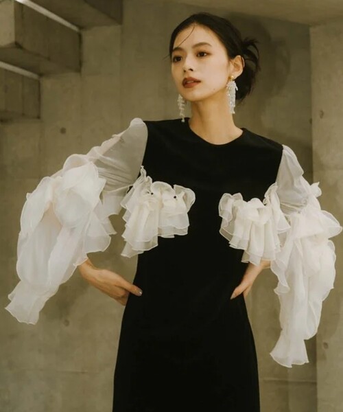 Knuth Marf/クヌースマーフ】2way chiffon docking one piece/2way