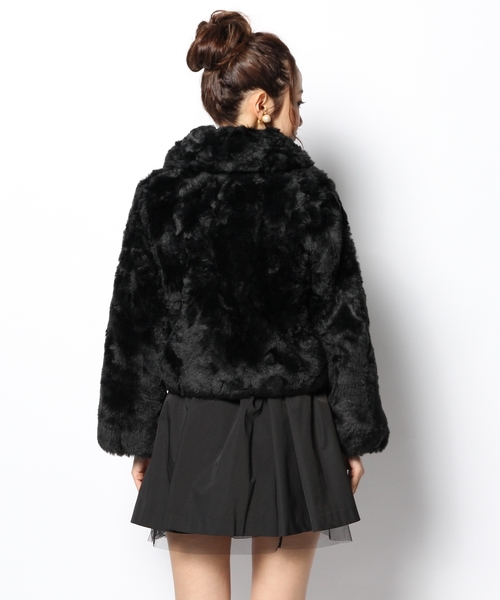 ANNA SUI mini アナスイミニファー衿ケープ取り外し可能ウールコート