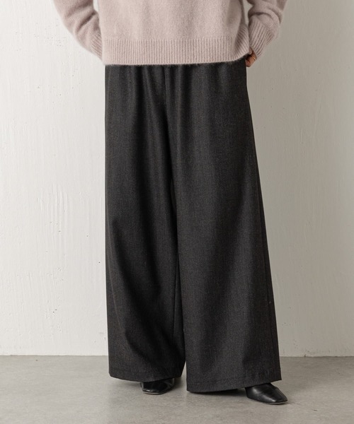 BEARDSLEY（ビアズリー）の「起毛チェックウエストリブパンツ：低身長